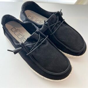 Hey Dude Black Canvas Wally Slip-On Loafers